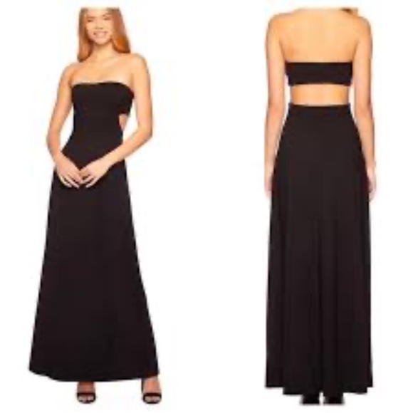 Susana Monaco Open Back Tube 42” Dress in Black - Picture 1 of 6